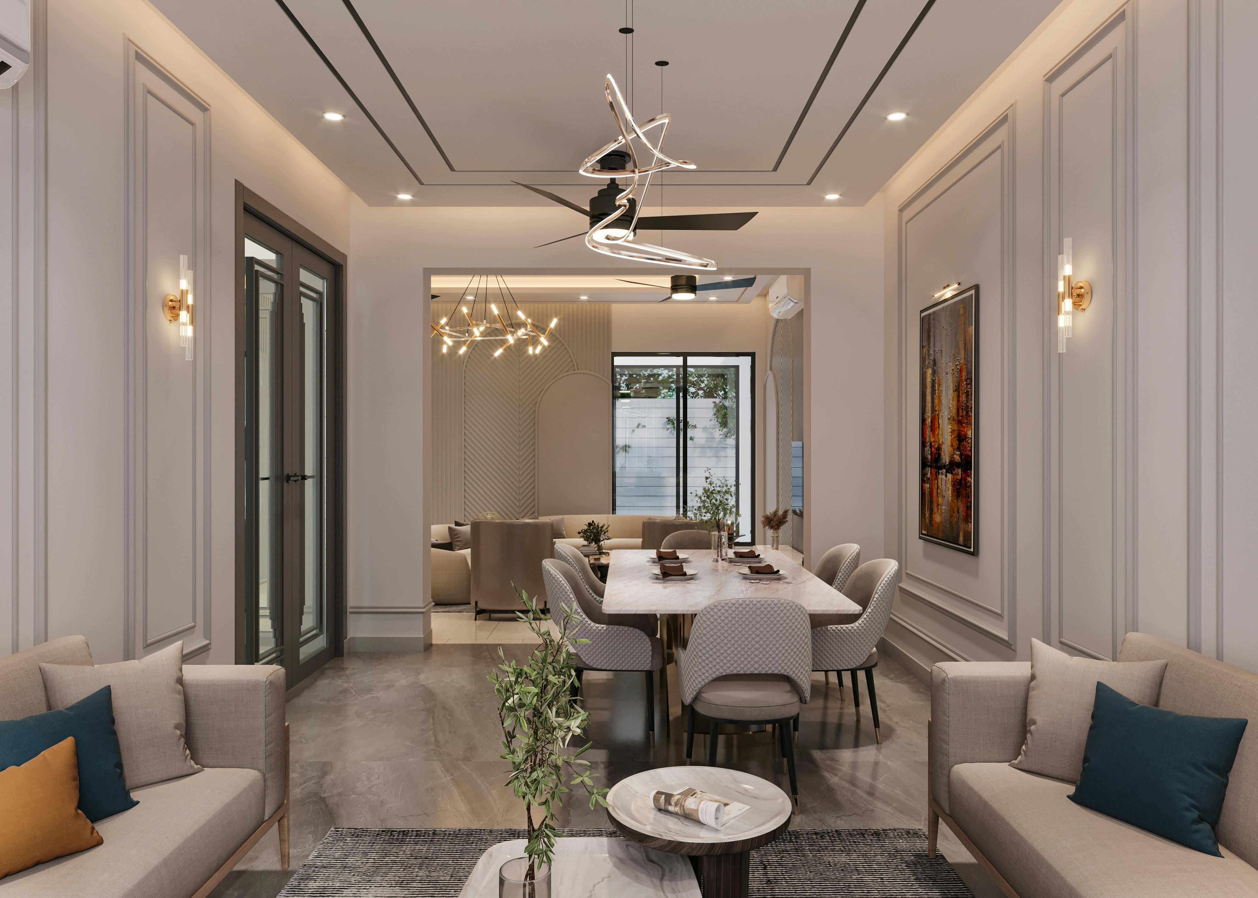 Modern Living Room Interior Design in Bangalore